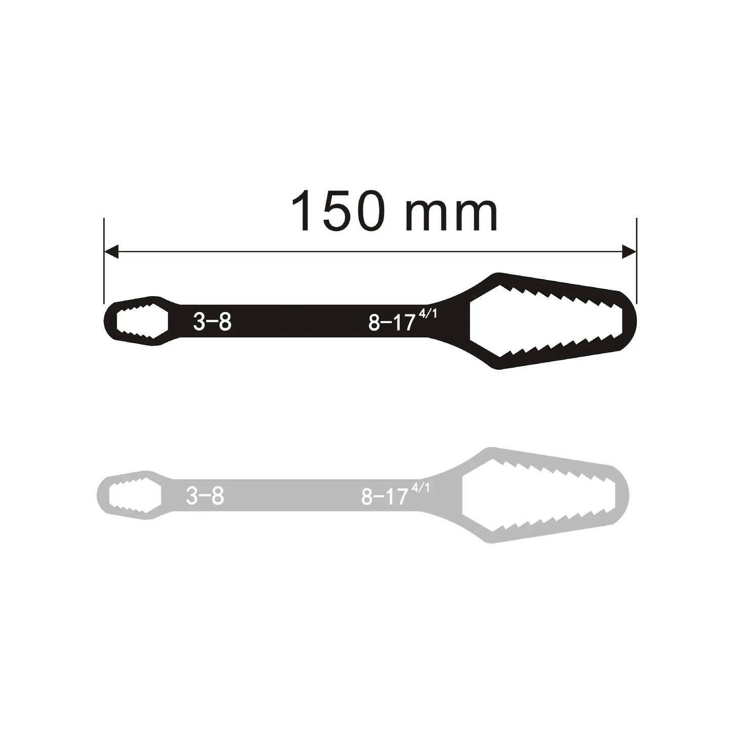 3-17mm Universal, Self-tightening Torx wrench