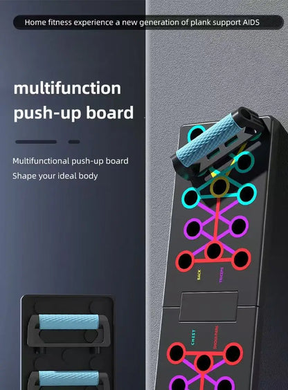 Portable Multifunctional Push-up Board Set With Handles Foldable Fitness Equipment For Chest Abdomen Arms And Back Training