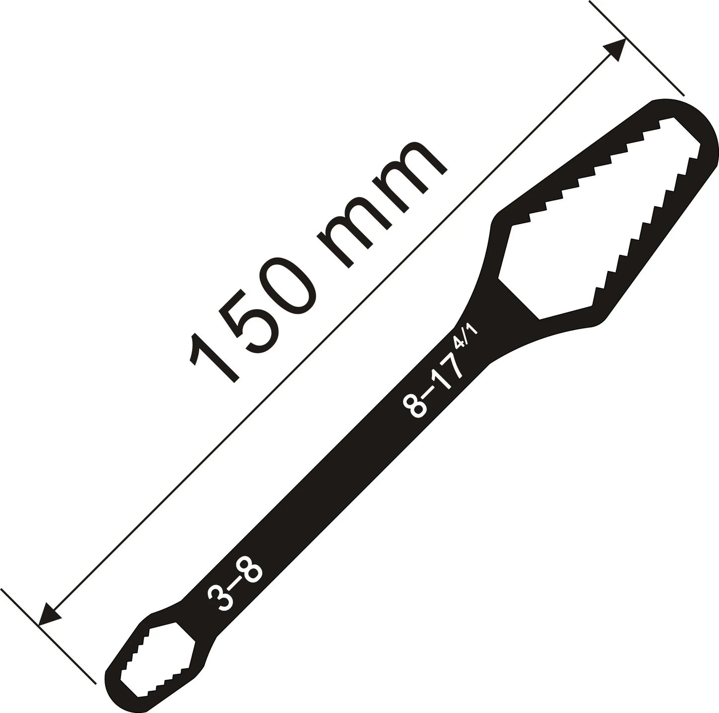 3-17mm Universal, Self-tightening Torx wrench