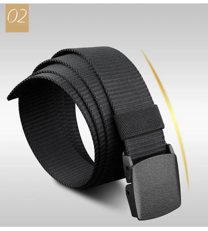 Automatic Buckle Nylon Belt, Fashionable MEN'S Canvas Outdoor Belt.