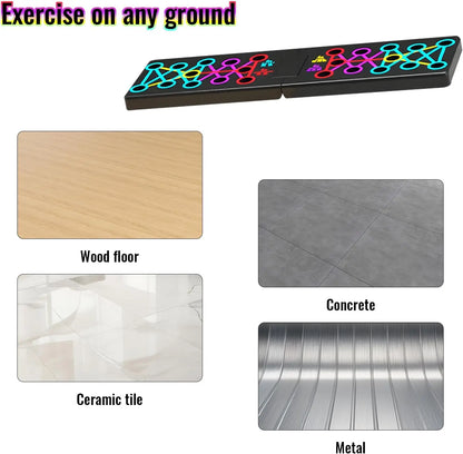 Portable Multifunctional Push-up Board Set With Handles Foldable Fitness Equipment For Chest Abdomen Arms And Back Training