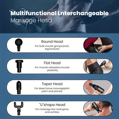Multifunctional fascia gun massager instrument portable muscle massage relaxation electric vibrating fascia gun
