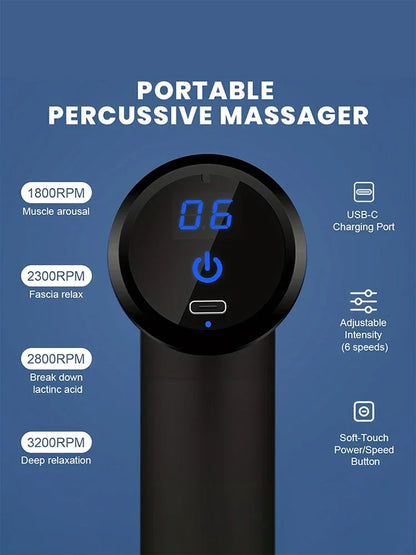 Multifunctional fascia gun massager instrument portable muscle massage relaxation electric vibrating fascia gun