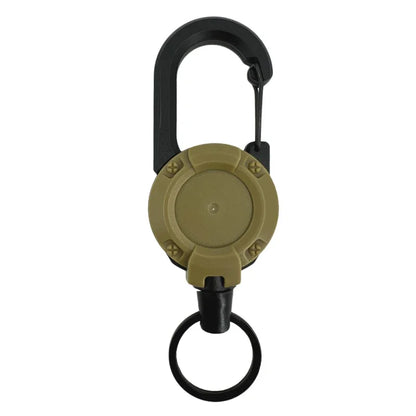 1pcs Heavy Duty Retractable Pull Badges ID Reel Carabiner Key Chain Steel Wire Rope Buckle Key Holder Outdoor Keychain Tools