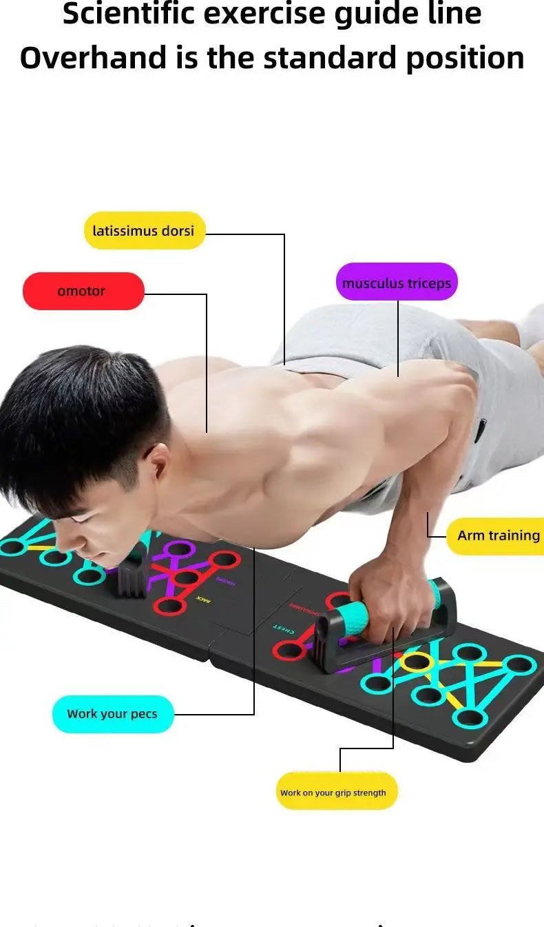 Portable Multifunctional Push-up Board Set With Handles Foldable Fitness Equipment For Chest Abdomen Arms And Back Training