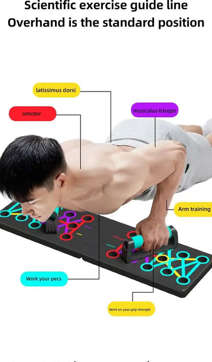 Portable Multifunctional Push-up Board Set With Handles Foldable Fitness Equipment For Chest Abdomen Arms And Back Training