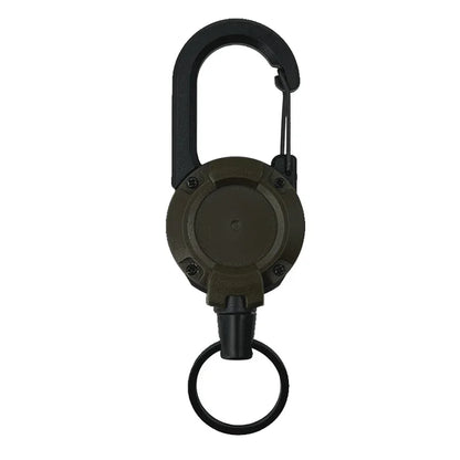 1pcs Heavy Duty Retractable Pull Badges ID Reel Carabiner Key Chain Steel Wire Rope Buckle Key Holder Outdoor Keychain Tools