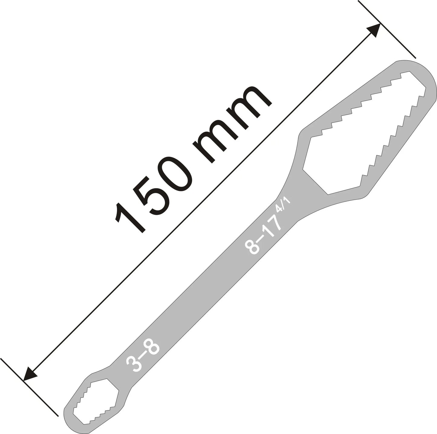 3-17mm Universal, Self-tightening Torx wrench