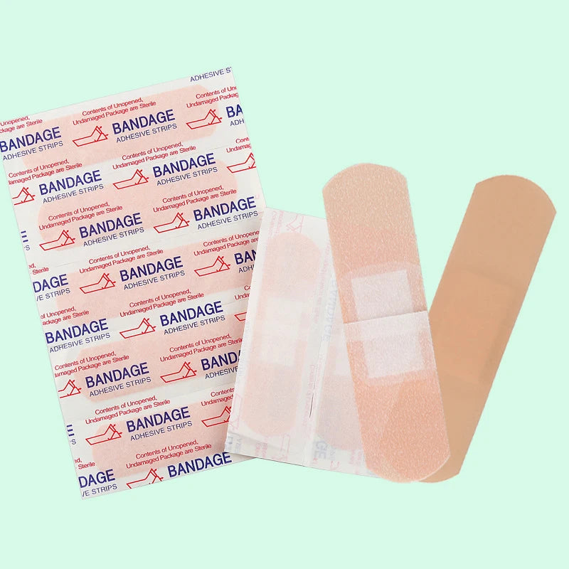 100Pcs Waterproof Adhesive Bandages – Breathable, Cushioned First Aid Strips
