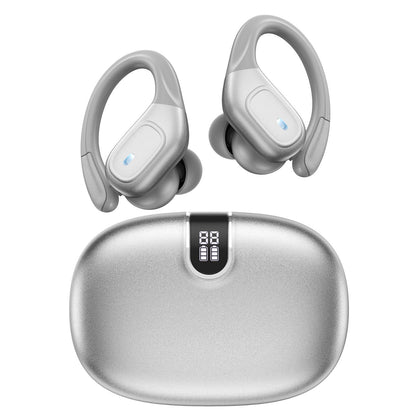 Supreme Wireless Earbuds for Sports - 75Hr Battery, HD Audio, LED Display, Noise Cancelling, Secure Over-Ear Hooks, Seamless Built-in Mic