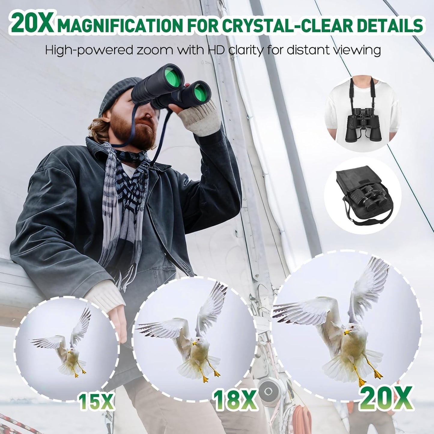 20x50 High Powered Binoculars For Adults