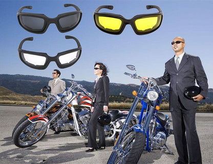 3 Pair Motorcycle Sports Padded Biker Riding Glasses
