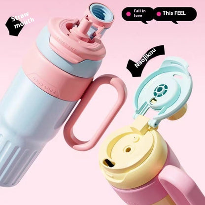780ml Gradient Double Drink Thermal Cup Stainless Steel With Lid