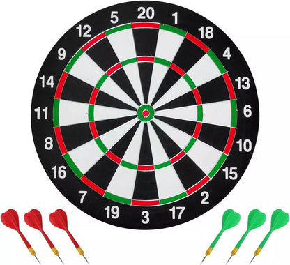 SIZE 17  DARTBOARD SET 6 DARTS  FAMILY DART BOARD