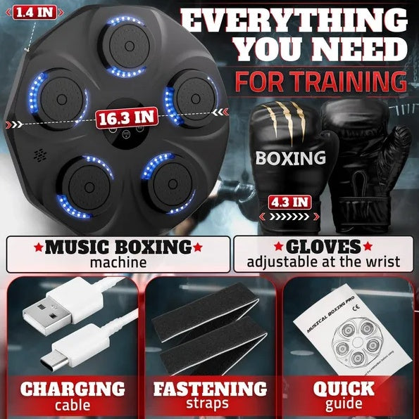Boxing Machine For Adults Durable Wall Mounted Bluetooth Music Punching Machine