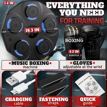 Boxing Machine For Adults Durable Wall Mounted Bluetooth Music Punching Machine