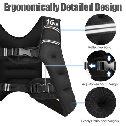 Training Weight Vest Workout Equipment With Adjustable Buckles And Mesh Bag