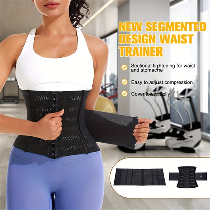 1pc Breathable Polyester Waist Cincher for Women - Medium Control Posture Improvement Shapewear with Adjustable Closure, Knit Fabric Weave, Hand Washable - 1pc