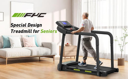 Composite Shock-absorbing Treadmill With Extended Handrails