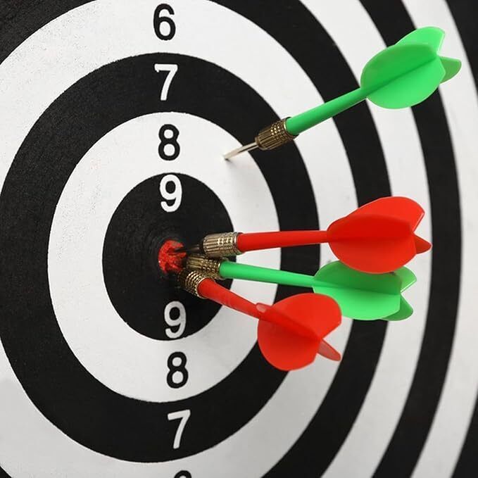 SIZE 17  DARTBOARD SET 6 DARTS  FAMILY DART BOARD